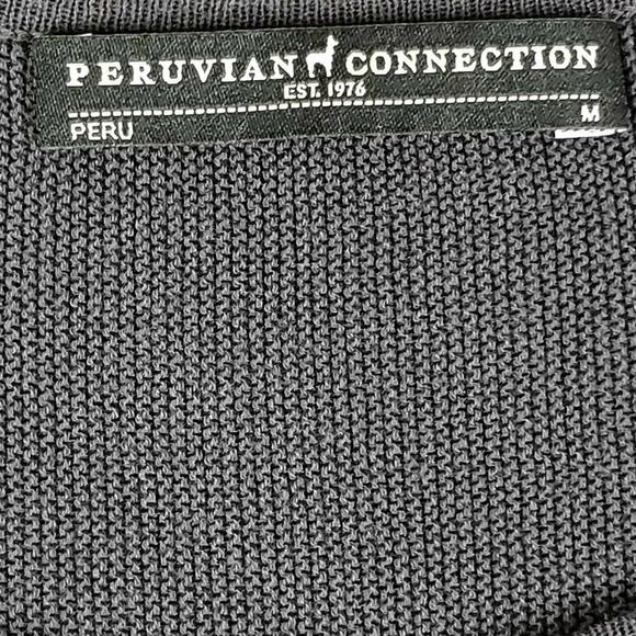 Peruvian Connection Sweater Size Medium M Pima Cotton Crop Lightweight Black - Picture 2 of 10